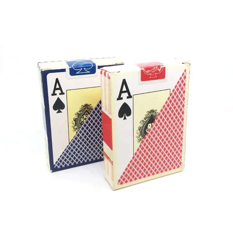 Custom Playing Cards Red And Blue Wear Resistant Paper Poker Paper Playing Cards