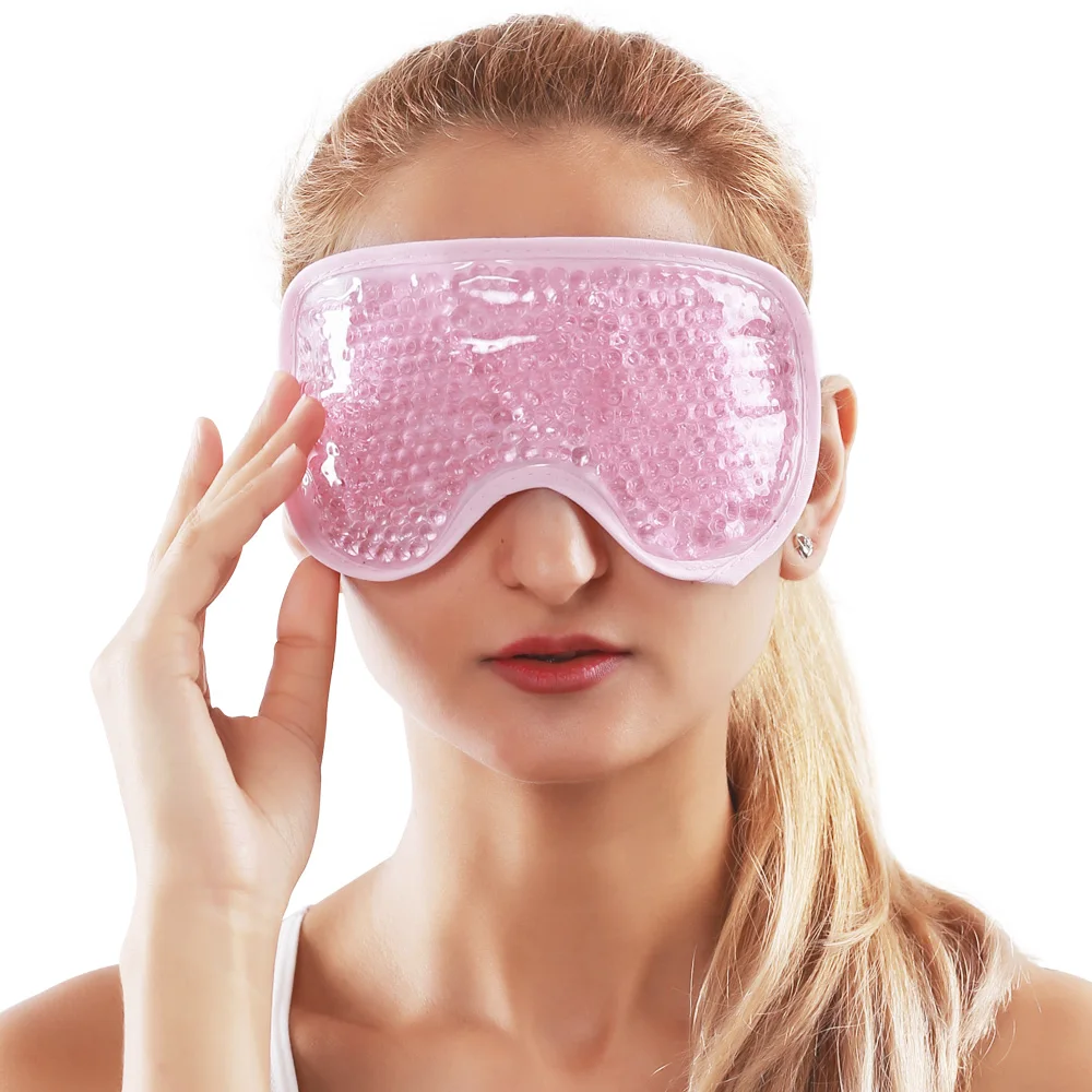 PACKCARE Custom Logo Soothing Gel Beads Eye Care Pink Different Color Color Hot Cold Therapy Gel Eye Mask For Home