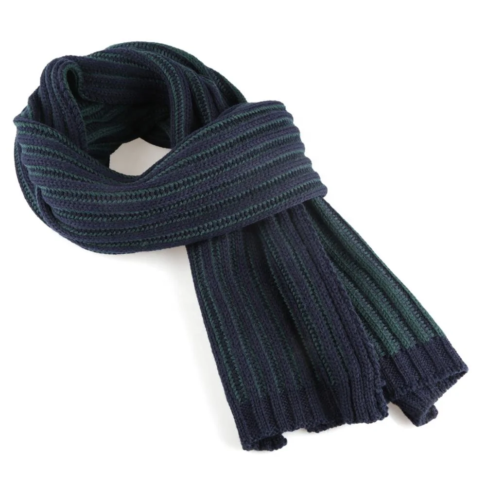 Men Cashmere Rayon Thick Knit Winter Scarf