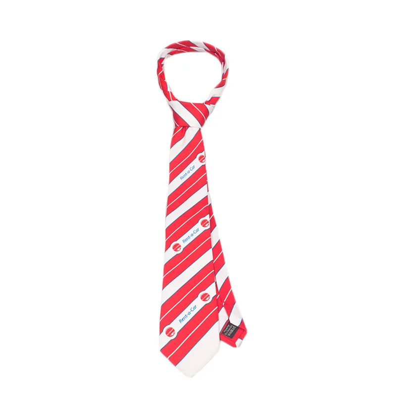 YAZHUO Neckwear Mens Formal  Tie True Red 100% Polyester Woven  Color School Ties Custom Club Tie with Logo