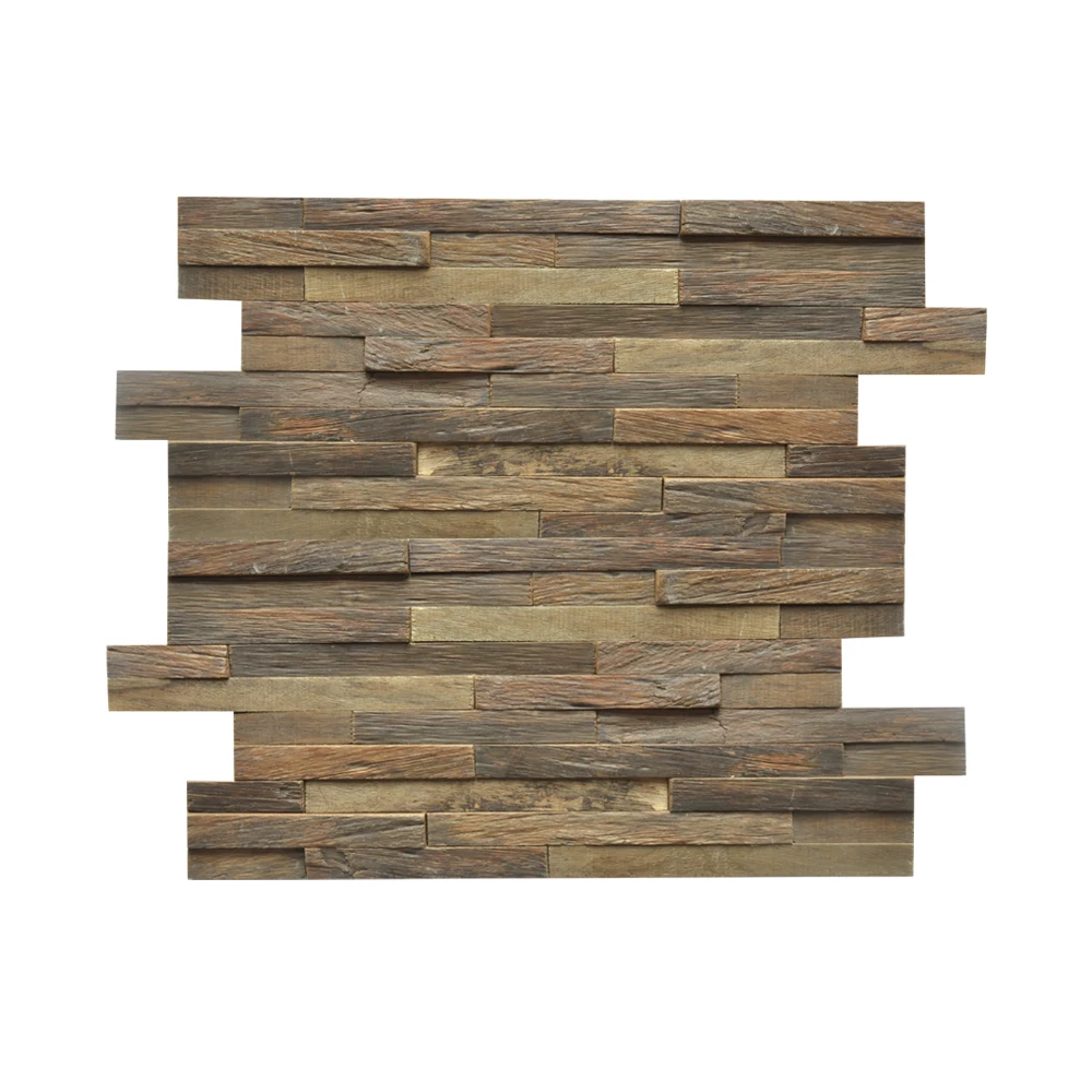
3d solid Reclaimed teak wood timber board strip wall cladding fence decorative wall panel planks ceiling wall wood panel 