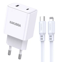 KAKUSIAG&JOKADE  Universal USB Wall Charger PD20W Dual port reverse fast charger set Eu Lighting to type-c reverse charging