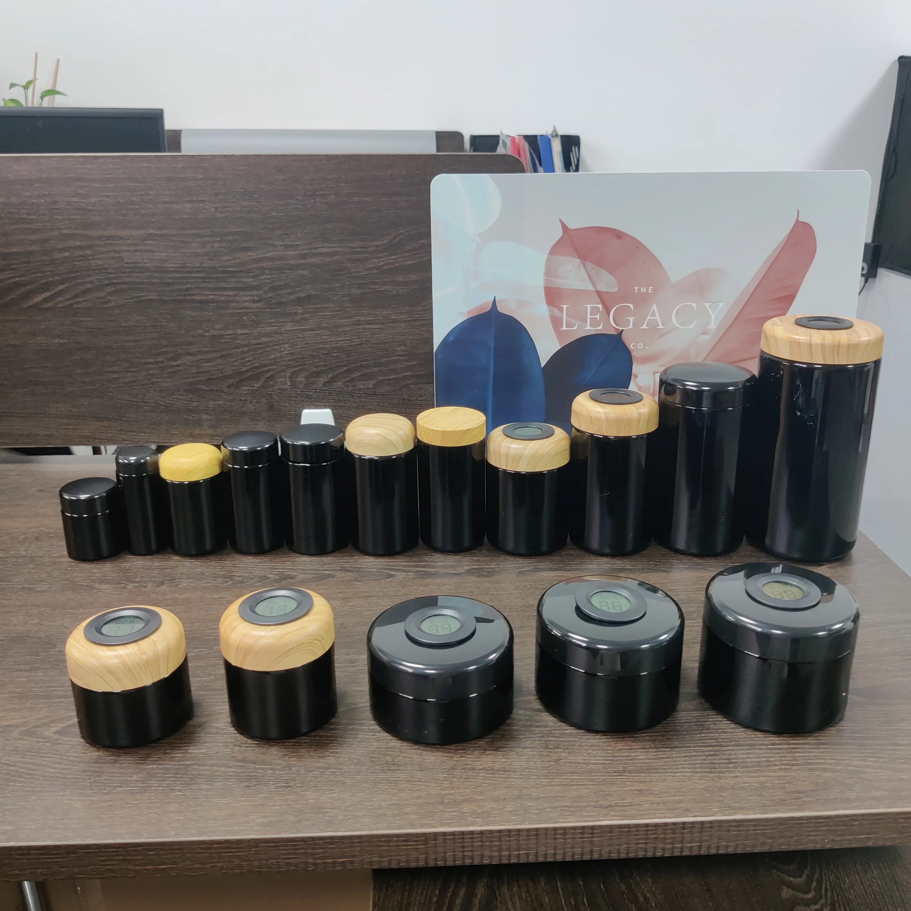 Round Large 250g 500g UV Black Dark Ultra Violet Stash Jar Herb UV Smell Proof Air Tight Ultraviolet Storage Glass Jar