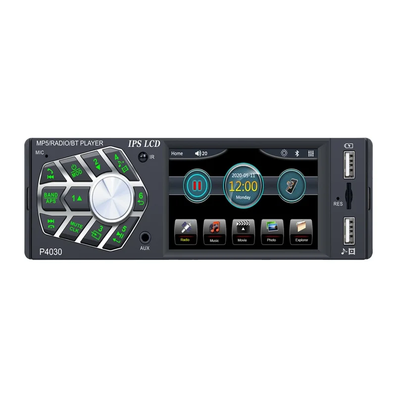 Автомагнитола WIMAFUN 1Din, 3,8 Дюйма, IPS-экран (178*50 мм), MP5, USB, AUX, FM, BT
