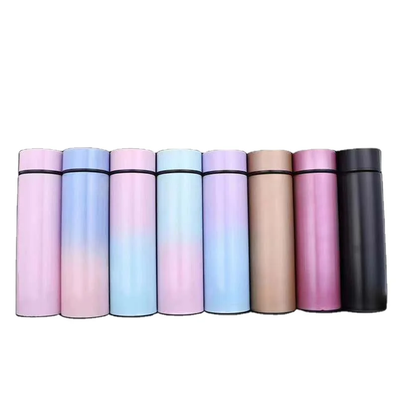 500ML Stainless Steel Coffee Water Bottle L Smart Thermos Vacuum Flasks LED Temperature Display Straight Cup