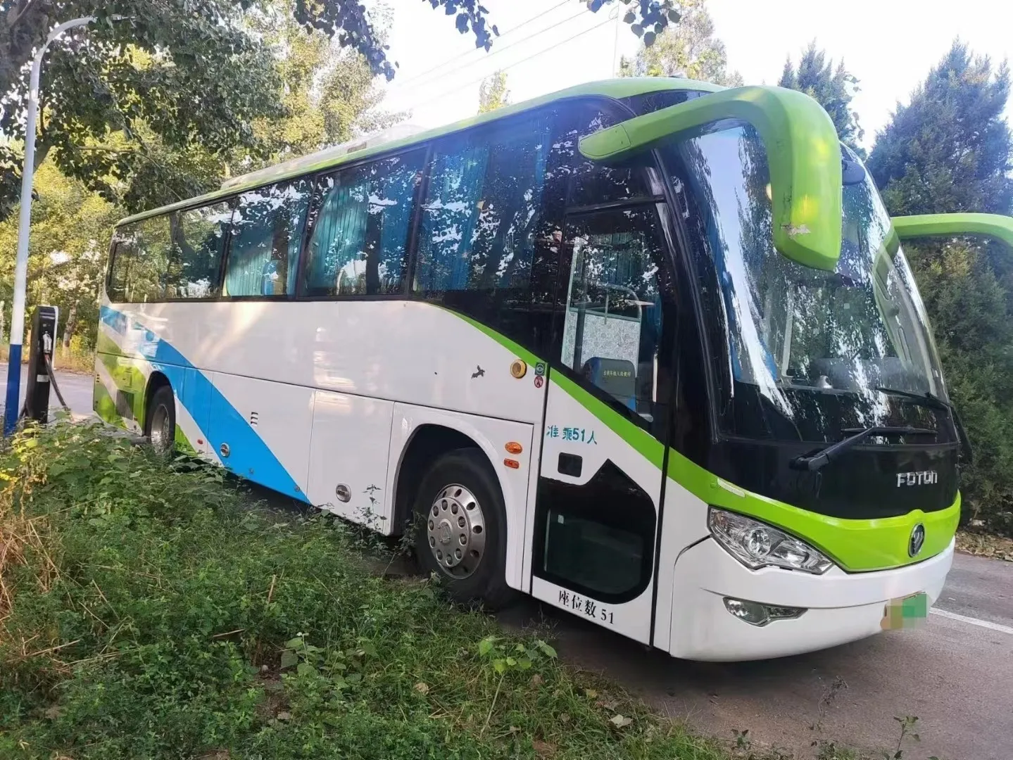 Б/у электроавтобус Foton с левым рулем автобусы мини электрические однодверные 51 пассажирские сиденья низкая напольная