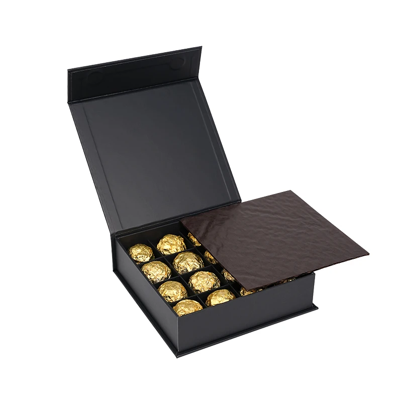 Chocolate wedding favors luxury boxes customized logo sweet candy dividers gift packaging magnetic box cushion