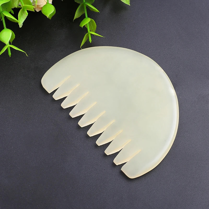 Crystal Comb Jade Gua Sha Hair Massage Natural Real Jade Comb Jade Gua Sha With Comb