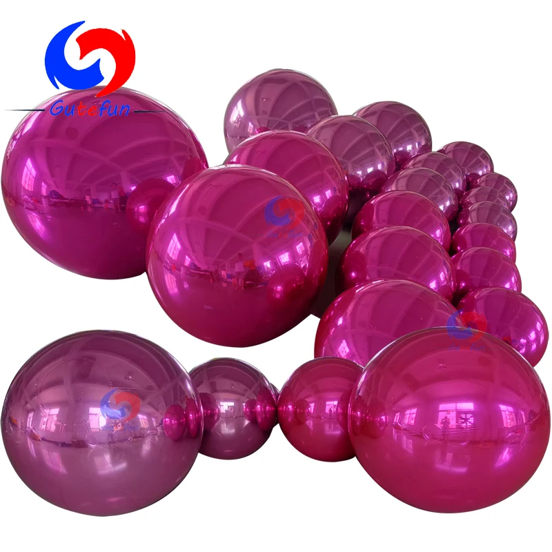 party hotel decor giant Gold/silver /red rose /light pink color mirror pvc balloon for large space decoration