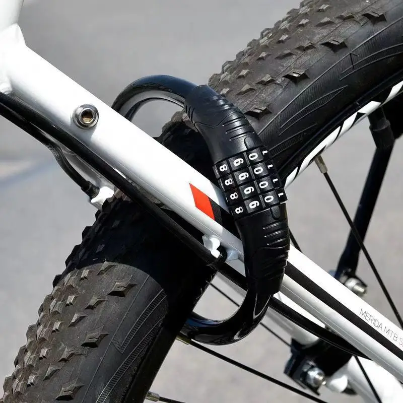 Anti theft road bike lock electric scooter motorcycle 4 password chain security password lock bicycle accessories