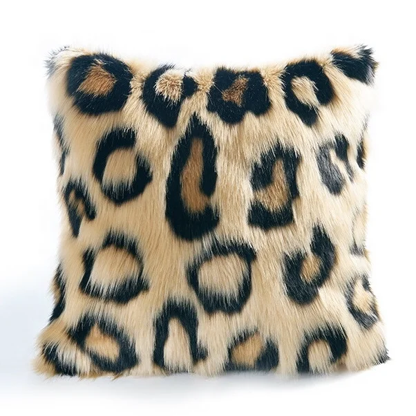 Wholesale Luxury Animal Fur Cushion Cover Faux Fur Decorative Throw Pillow Cover for Couch Sofa Bedroom 20*20inches