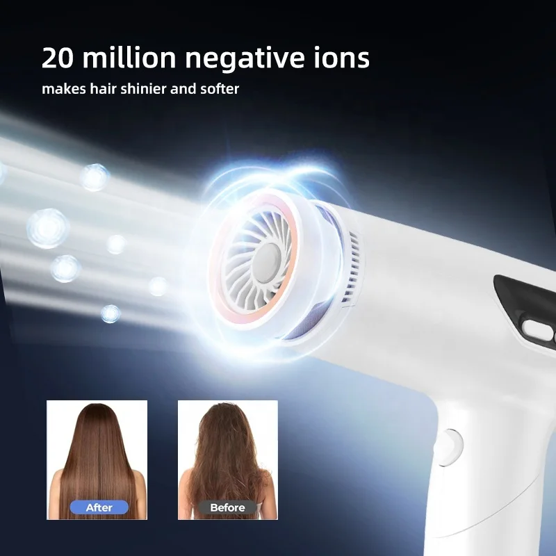 New Arrival High-Speed Digital Brushless Motor Cool Wind Button Negative Ion Hair Blow Dryer