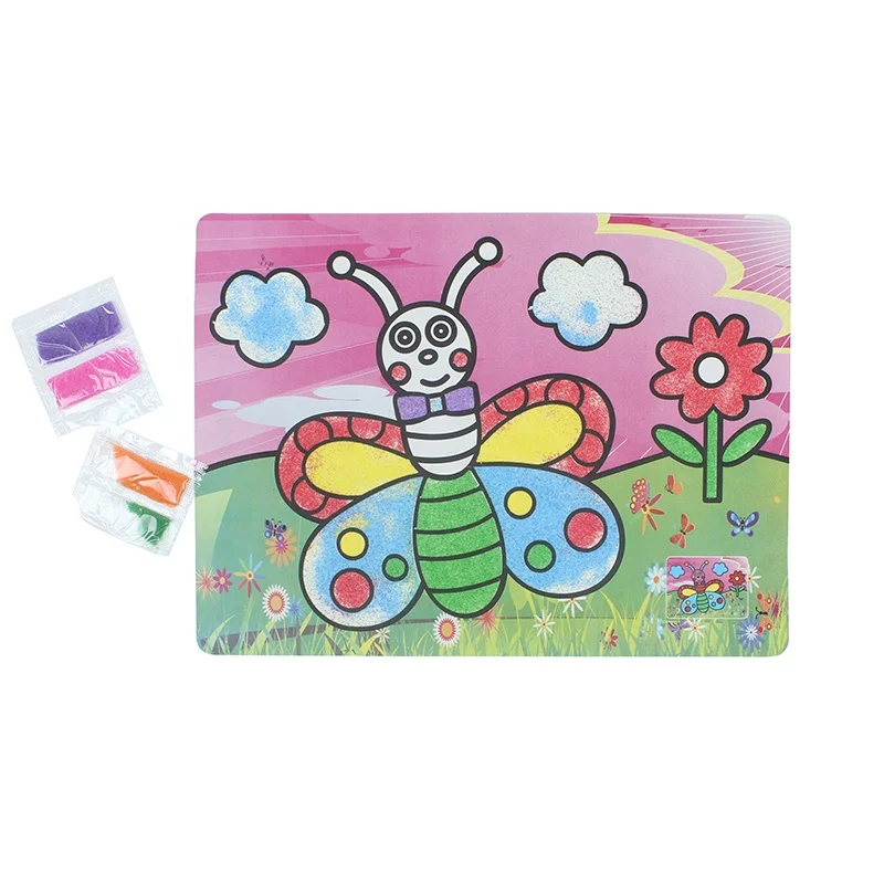 Funny Diy Kids Painting Toy 20*15 Sand Drawing DIY Kids Toy Set Painting Kid Education Toys Sand Art Cards Paper Material Cards