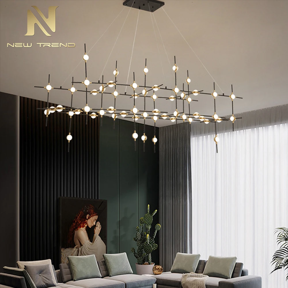 Contemporary Indoor Decoration Show Room Villa Staircase Mall Acrylic Chandelier Light