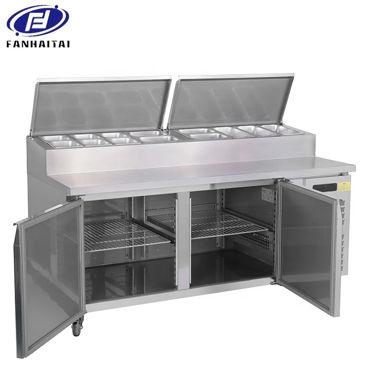 
Saladette refrigeration sandwich prep tables drawer fridge bar Salad Pizza counter refrigerator Display with the Top Displayer 
