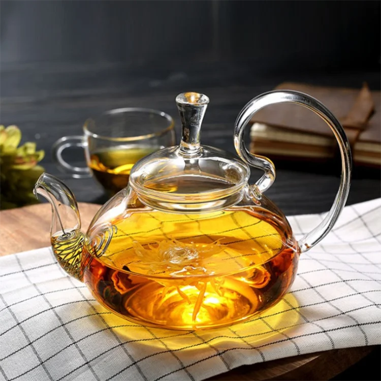 Transparent high borosilicate teapot heat resistant glass tea pot with infuser