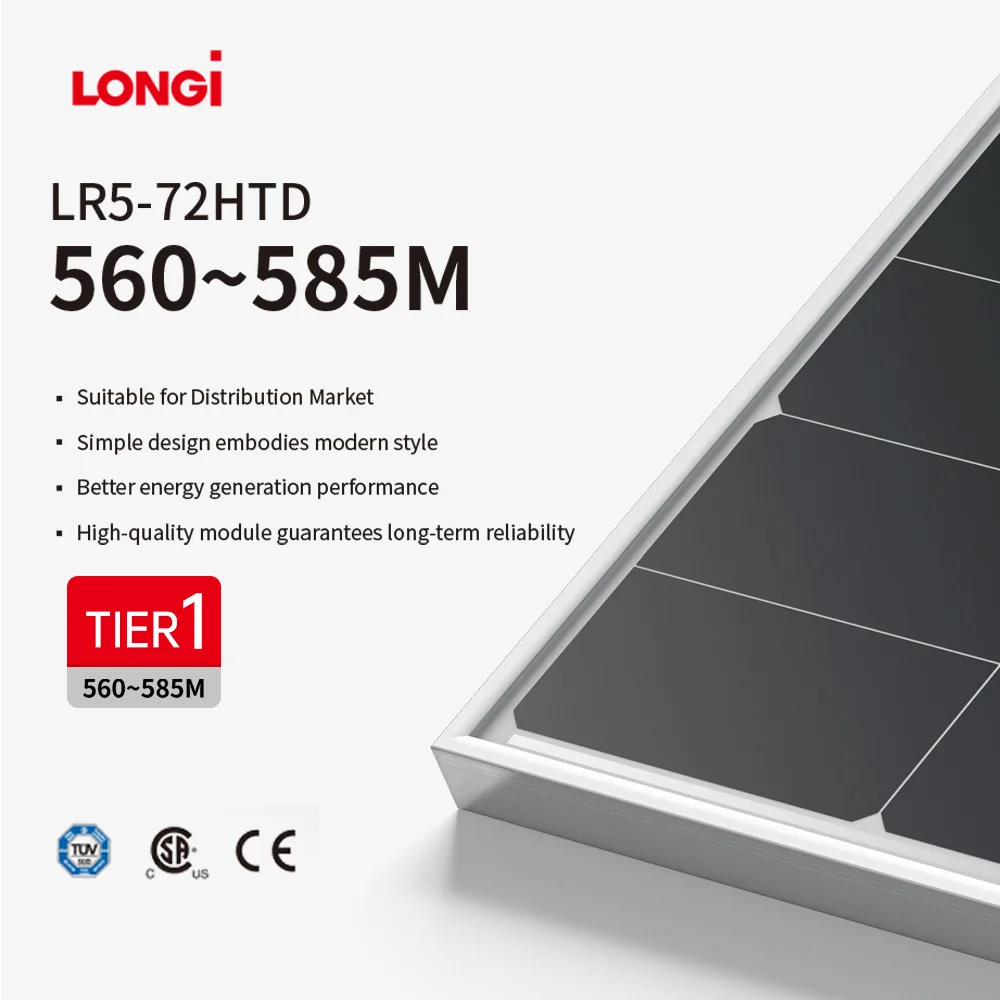 Tier 1 A Grade Original Longi Himo X6 Explorer Solar Panels With HPBC Technology LR5-72HTD 570w 575w 580w 585w