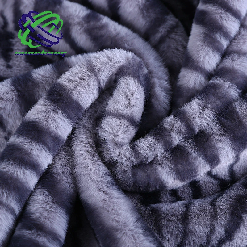 Popular animal zebra print faux rabbit fur fake fur fabric for coat scarf shoes bag blanket