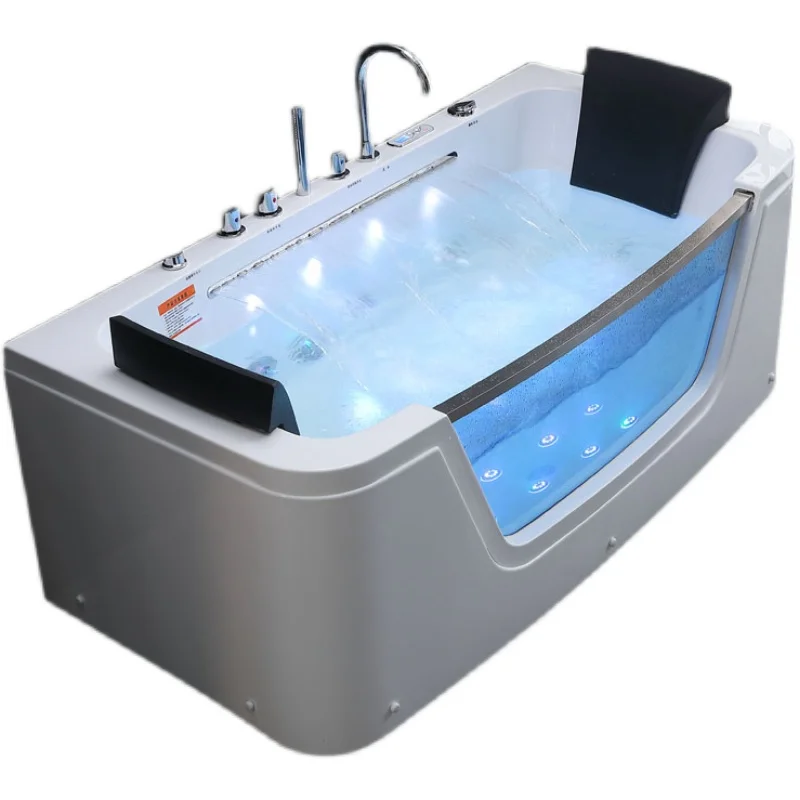 2023 modern bathroom tubs rectangle Freestanding indoor waterfall Acrylic whirlpool bathtub Bathtubs & Whirlpools