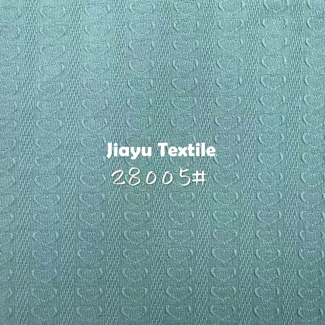 German sweater thickened anti-wrinkle yarn jacket knitted love jacquard fabric 98% polyester 2% spandex clothing material