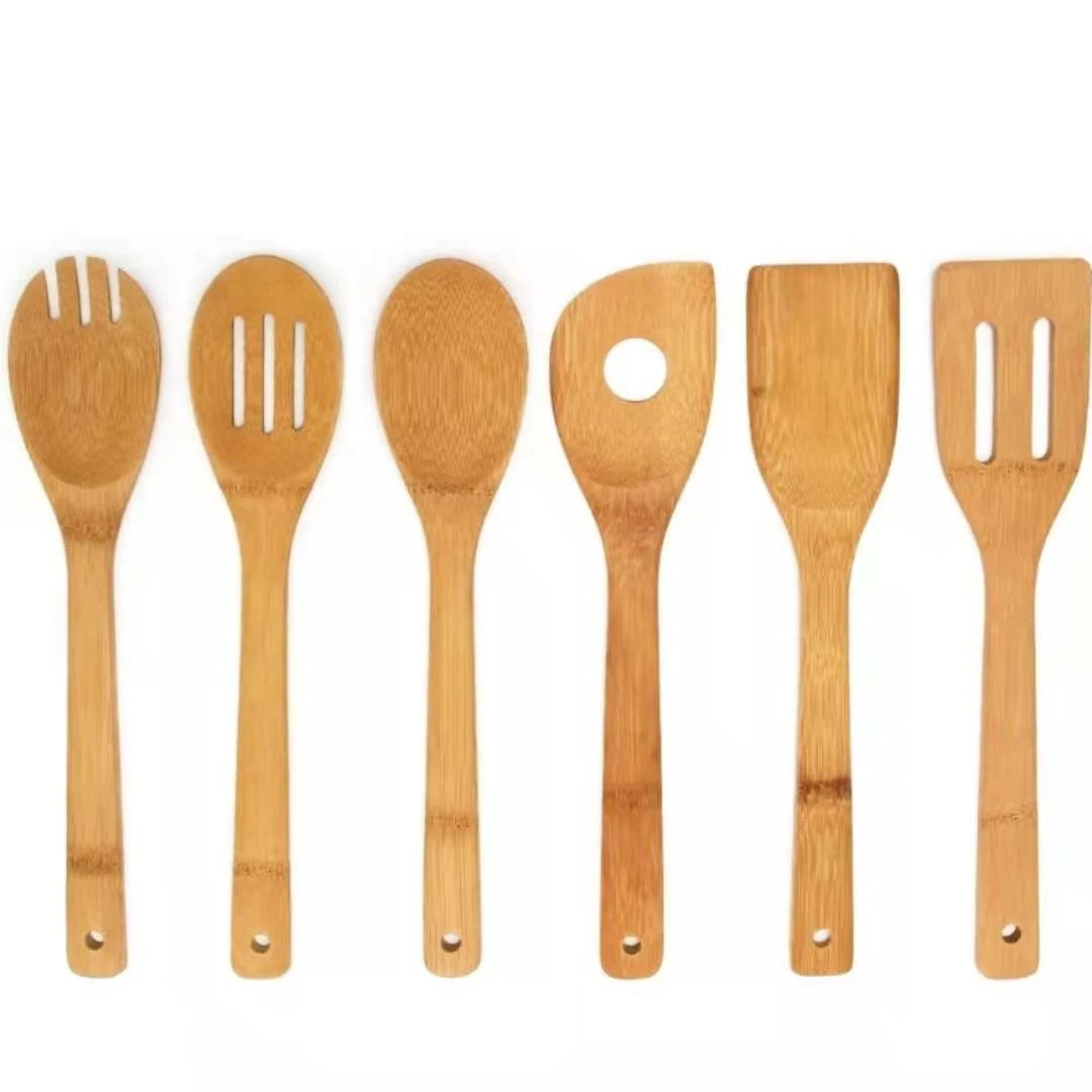 30cm bamboo utensils set with custom logo wholesale factory price manufacture attract investment