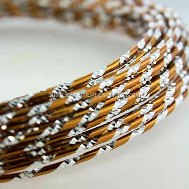 2mm metal craft wire diamond cut colorful aluminum wire for handmade jewelry making