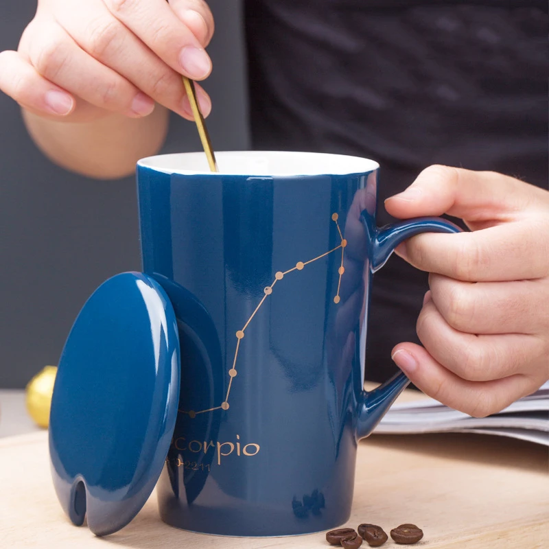 2022 hot sale gift tea cup custom logo horoscope ceramic cup set