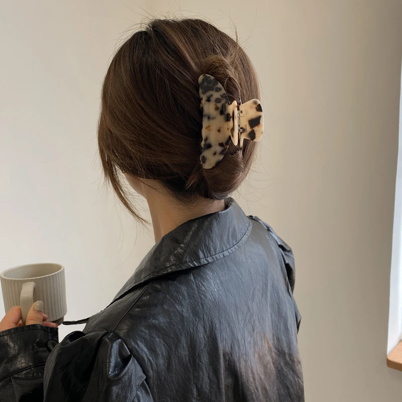 New Hair clips Accessories Makeup Styling Tools Geometric Square Tortoiseshell Leopard Print Acetate Claw Clips For