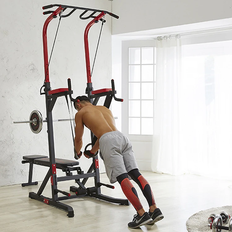 2021HOT multi-functional pull up station home gym equipment power tower dip station with bench