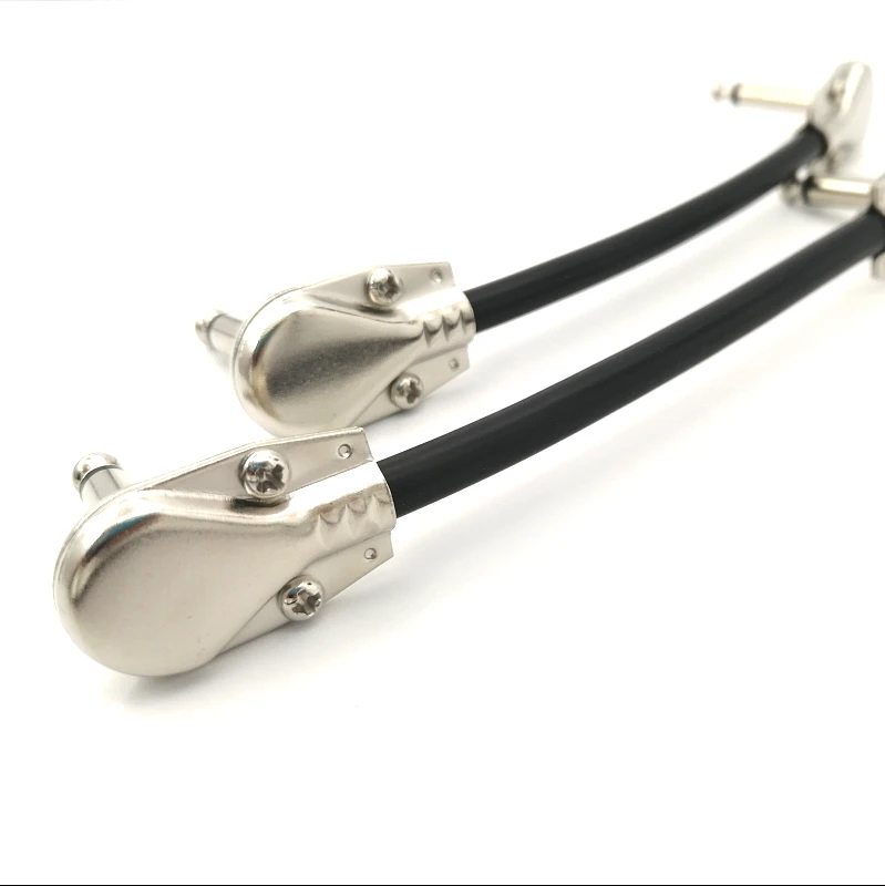 
Guitar Patch Cables Right Angle, 6 inch ,15 cm 1/4 6.35mm TS Effect Pedals Instrument Cables 