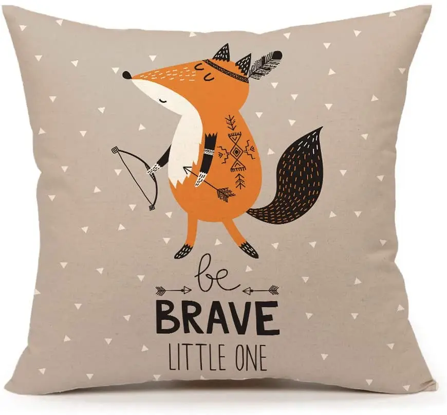 Wholesale soft 45x45cm 100% polyester linen digital printing custom decorative pillow cover for sofa bed