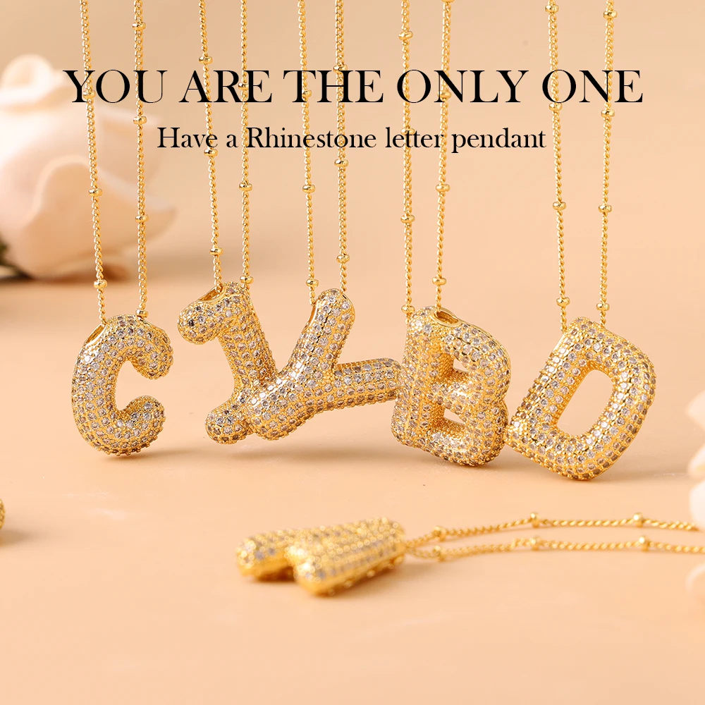 High Quality Fashion Jewelry A To Z Letter Pendant Necklace For Women Wholesale Luxury Trendy Gold Plated Jewelry Distributors