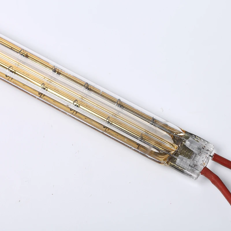 Gold Reflector Double  Quartz Infrared Halogen Heating Lamp Twins Tube IR Lamps 11*23/15*33