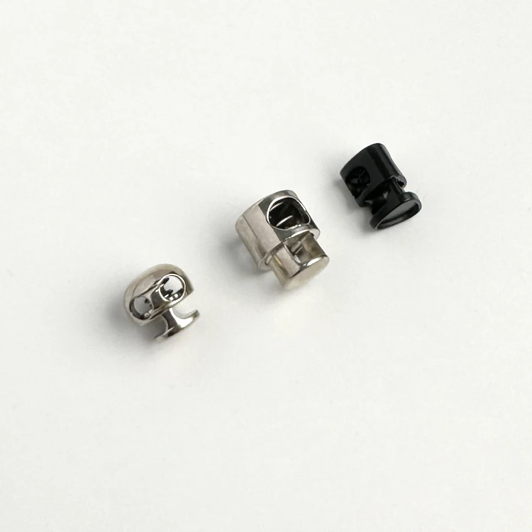 Factory Wholesale high quality cord lock toggle  Metal single hole custom cord lock for garment