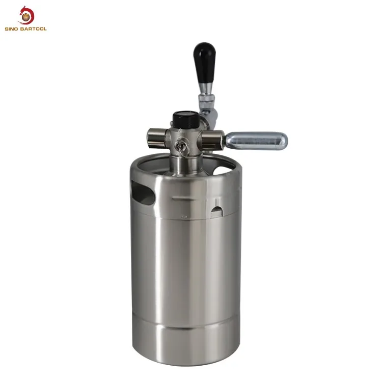 Portable Double-Walled Vacuum Draft Beer Keg Home Brew 2L/5L/10L with Dispensing Tap