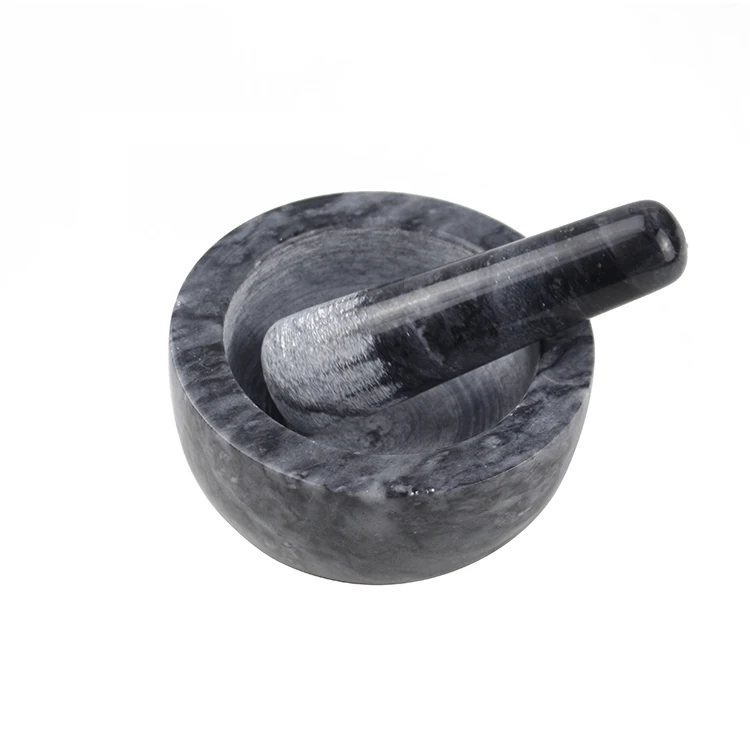 Professional Kitchen Grinding and Pounding Garlic Tool Garden-Style Marble Stone Mortar and Pestle for Home and Hotel Use