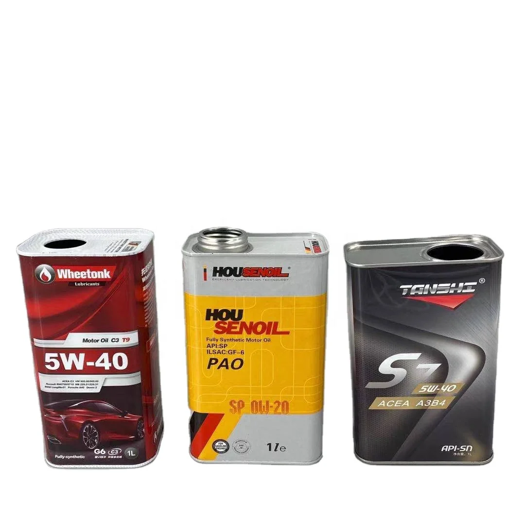 High quality empty 1L custom logo square tin can tin containers for lubricants oil packaging