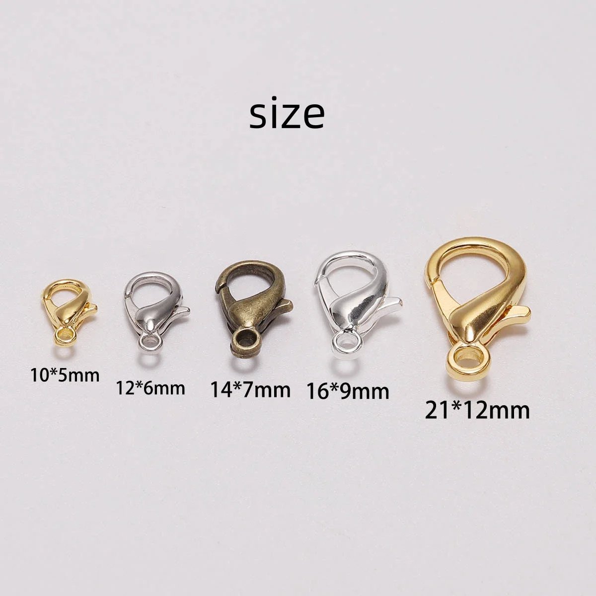 Color retention Lobster Claw Clasp alloy metal clasp for leather bracelet Jewelry Findings