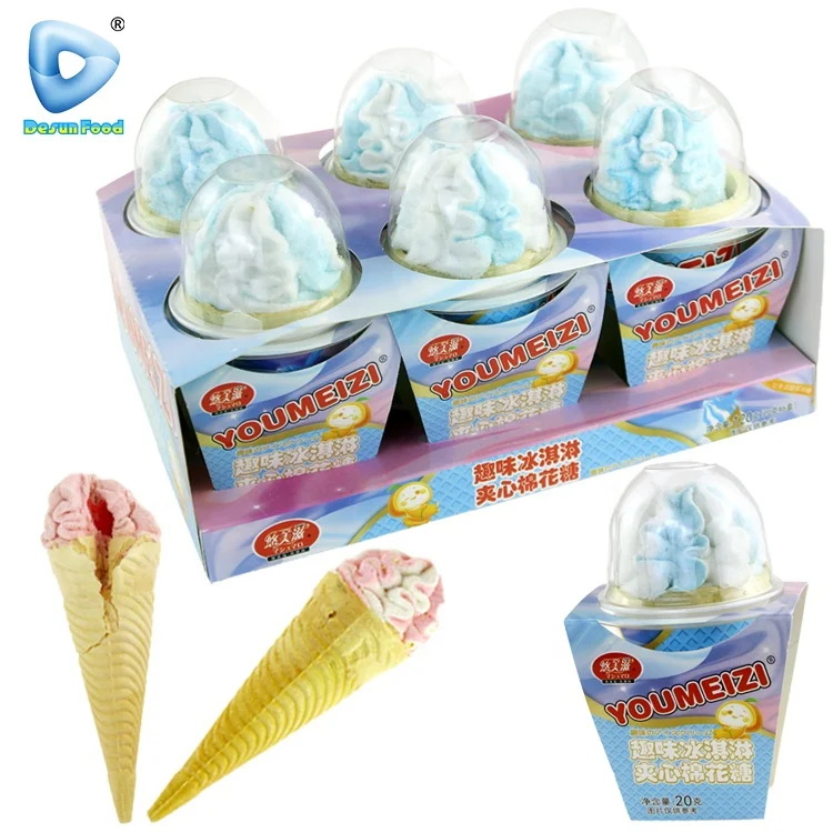Wholesale sweets fruit ice cream center filling marshmallow candy