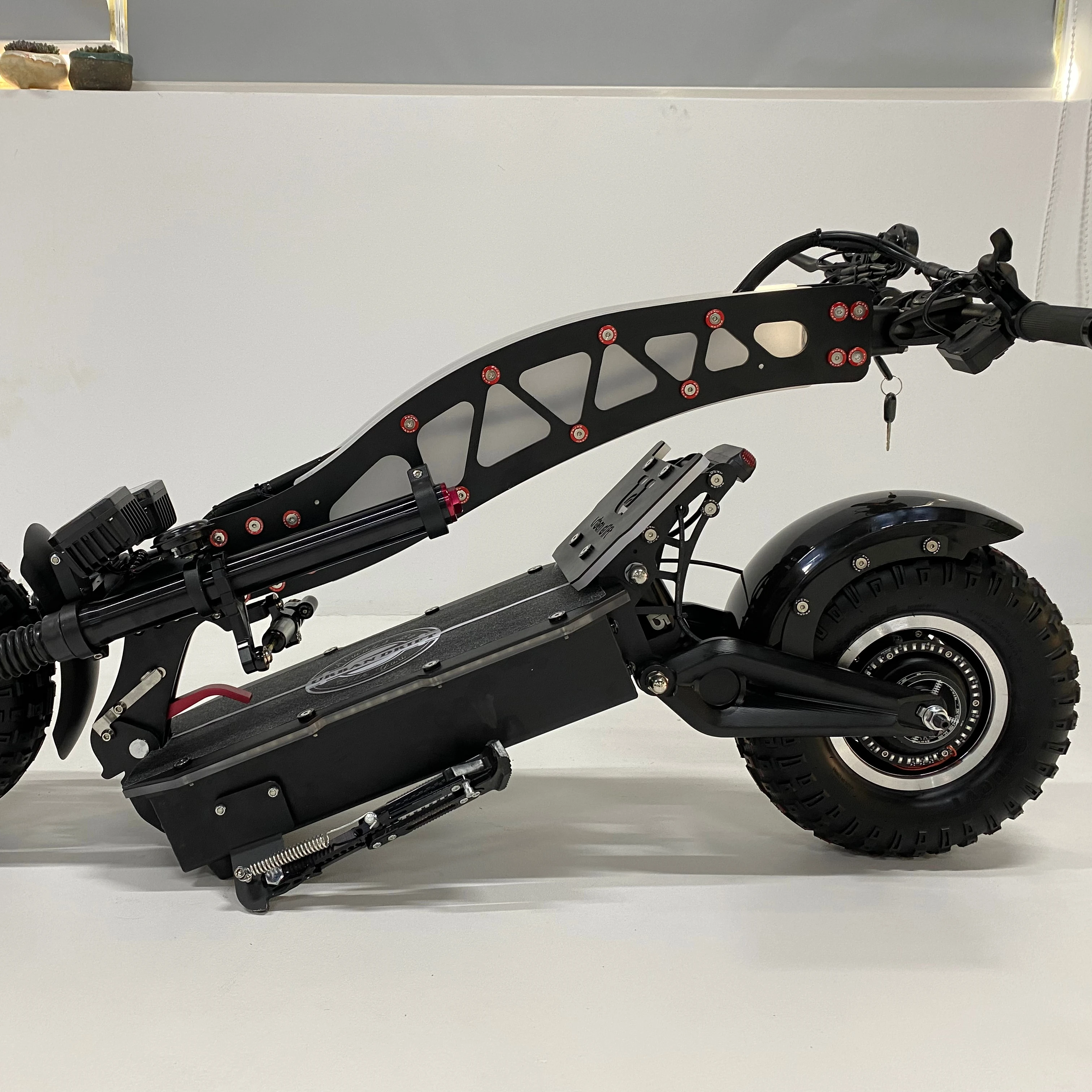 China Dual motor 6000W 14 inch off road 60V 38.4Ah Super Fast 85kmh 100km long range tiger Electric Scooter OEM manufacture