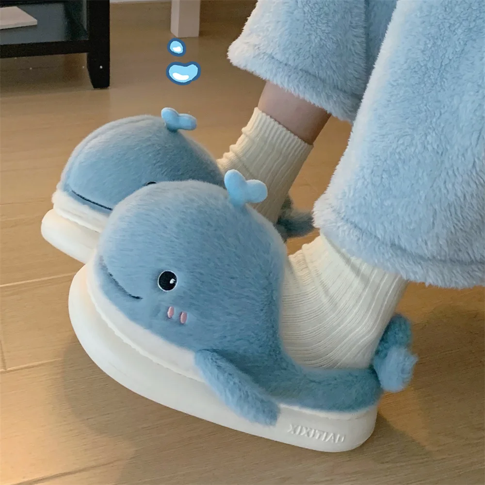 XIXITIAO indoor warm animal girls slipper cute slippers winter house slides ladies fashion fur shark slides fluffy eva slippers
