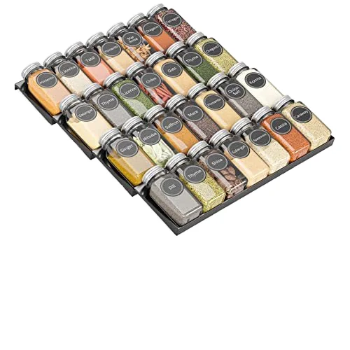 Seasoning Storage Shelf 4 Layers Seasoning Organizer Drawer Metal Kitchen Spice Storage Tray