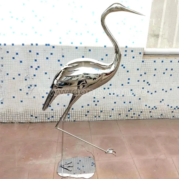 Stainless Steel Flamingo Sculpture Bird Sculpture for Public Art Sculpture Statues Statuary