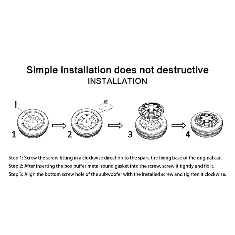 Sennuopu Car Spare Tire Active Subwoofer 10 inch Car Subwoofer with Amplifier