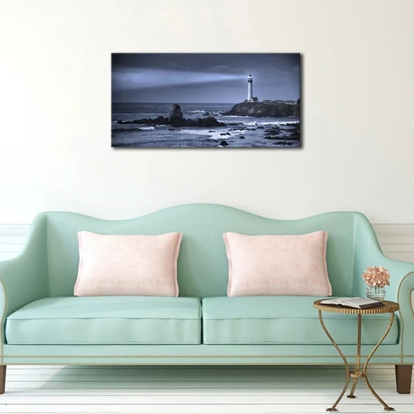 2022 Hot Sale High quality frame wall art Hand Painted The Sea and Pigeon Point Lighthouse on Canvas Oil Paintings