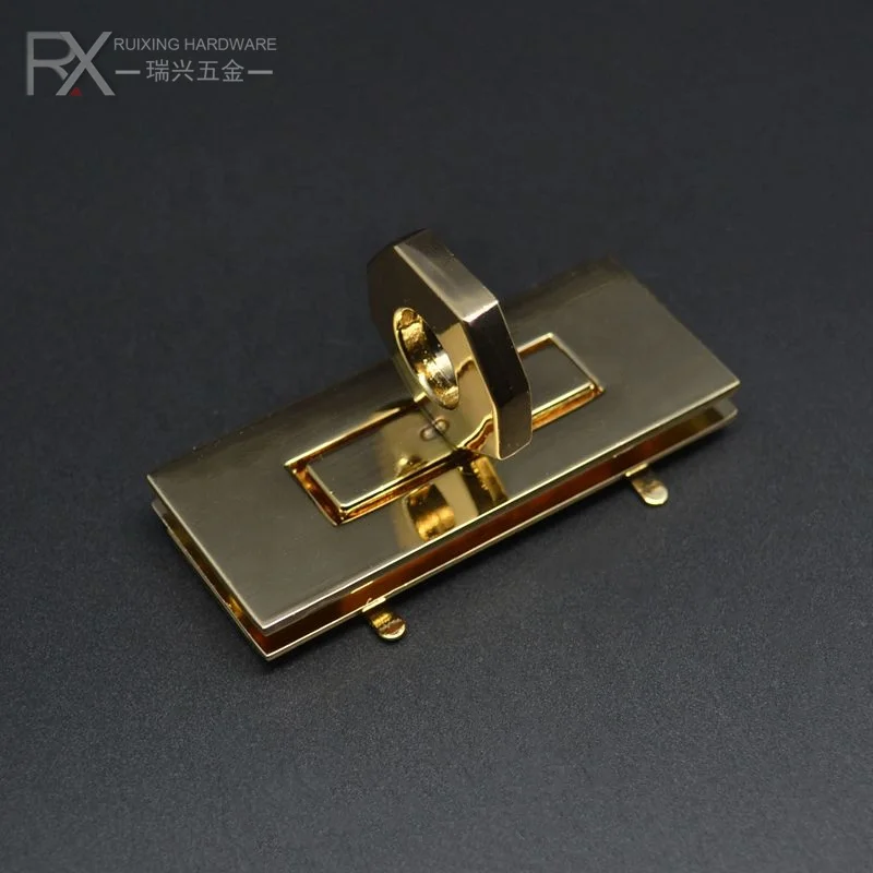 Guangzhou bag making accessories decoration nut ring lock metal zinc alloy twist lock bag fitting turn lock for handbag hardware