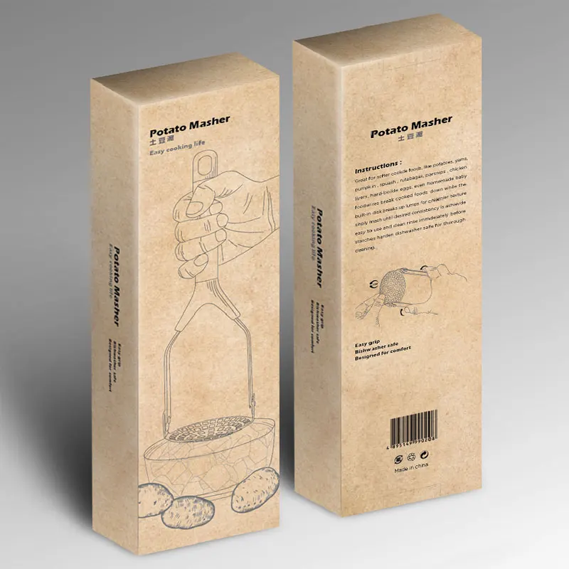 Stainless Steel Potato Masher -with Garlic Press  Cooking and Kitchen Gadget