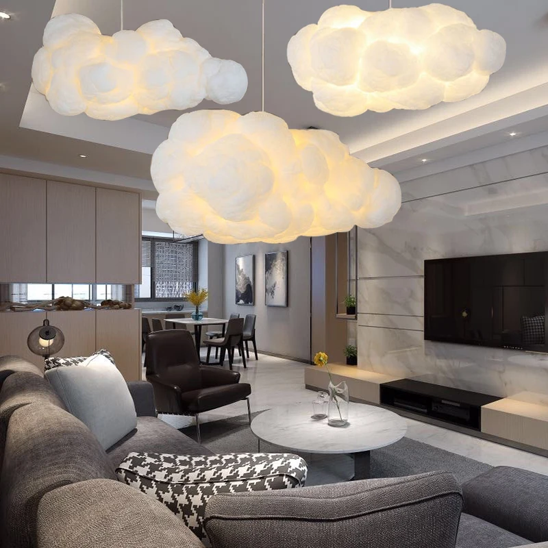 Window decoration chandelier  commercial hotel bedroom silk like cotton cloud chandelier