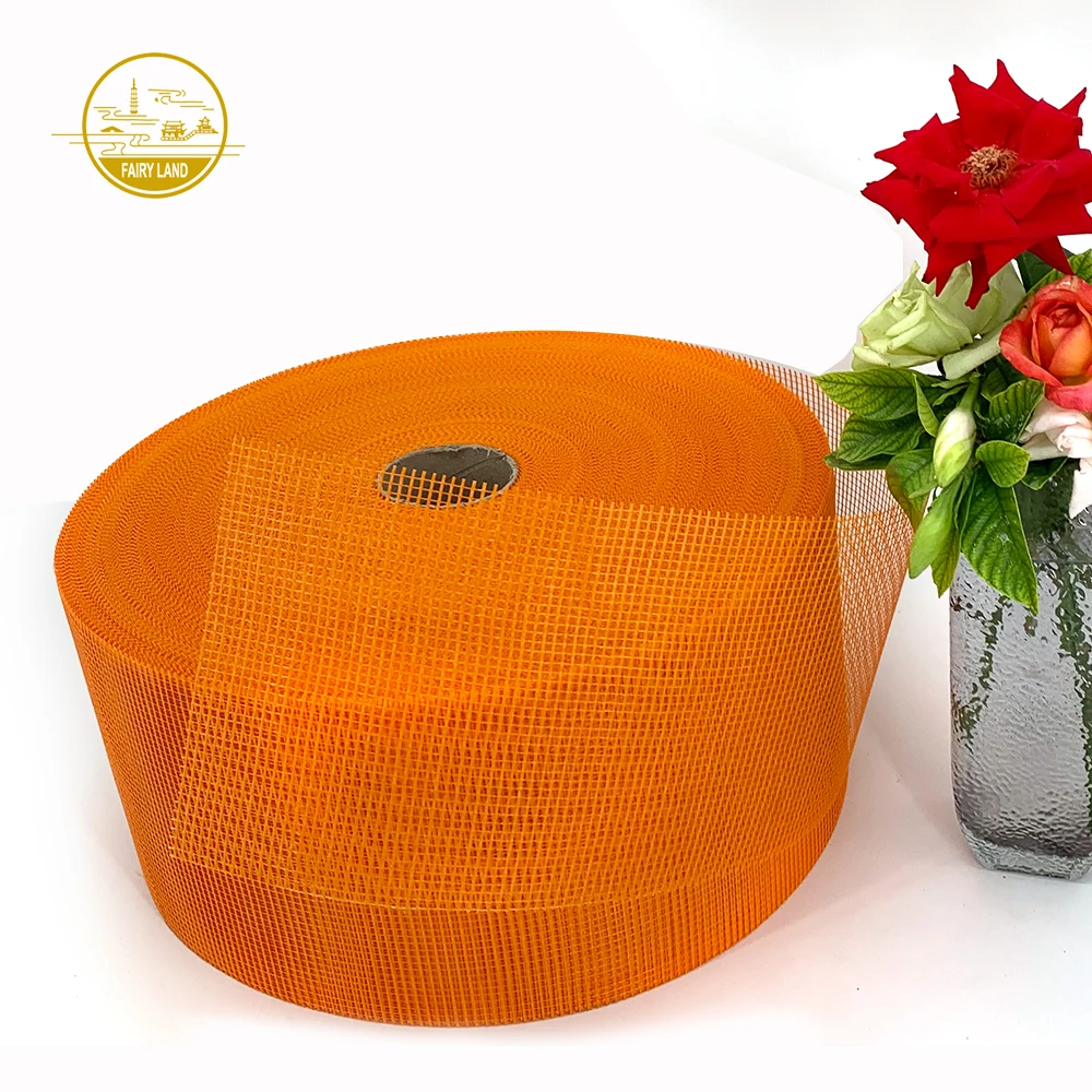 Soft Quality Anti Cracks Orange Color Waterproof Membrane Fabric Stucco Fiberglass Mesh Roll