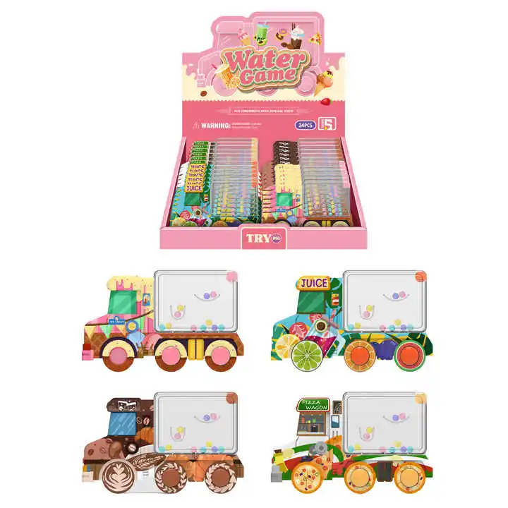 Mini Water Games Machine Console Transport Vehicle Model Water Ring Game Toys Past Time Games Stress Relive Toy Kid Gifts